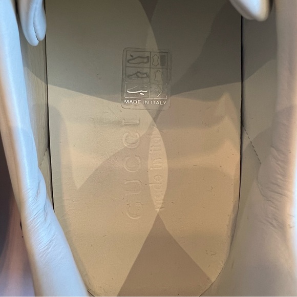 Gucci Ace Embroidered Low-Top Sneakers in White with Navy&Red - Men size US 9.5 - Picture 5 of 16